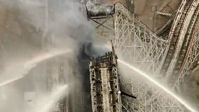 Classic wooden coaster catches fire at Six Flags park Toronto Sun