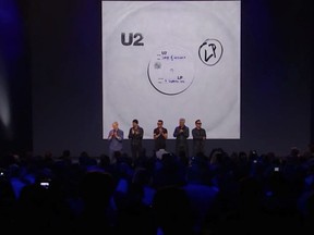 U2 at Apple Keynote on September 9, 2014.

(Courtesy)