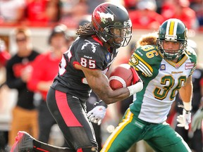 Eskimos DB Aaron Grymes says after being out for nine games last season, he knows what players like Travis Lulay and Darian Durant are going through. (Al Charest, QMI Agency)