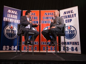 Mark Messier spoke at a media hotstove event hosted by the Oilers on Tuesday. (Ian Kucerak, Edmonton Sun)