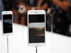 A new Apple iPhone 6 Plus is seen during an Apple event at the Flint Center in Cupertino, Calif., Sept. 9, 2014. REUTERS/Stephen Lam