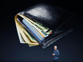 Apple CEO Tim Cook speaks about Apple Pay during an Apple event at the Flint Center in Cupertino, Calif., Sept. 9, 2014. REUTERS/Stephen Lam