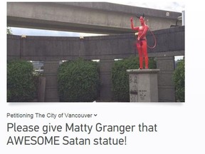 A petition has been started on Change.org to give a statue of a devil who has an erect penis to Matt Granger, a member of a comedy film group called The Granger Bros, which runs an "odditorium."