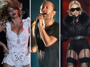 (L-R) Beyonce, Radiohead and Madonna have all thought outside the box when it comes to record release day. (Reuters file photos)
