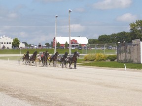 The 2014 racing season at Clinton Raceway came to a close on August 31. The day included an Ontario Sires Stakes grassroots event for two-year-old pacing colts, a charity barbeque, loom bracelet sale, 50/50 draw, bake sale, various auctions, a petting zoo, bouncy castle and face painting for the kids.