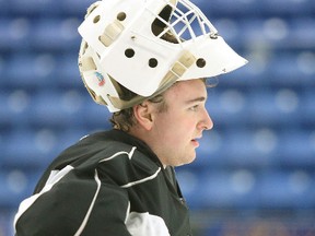 Sudbury Wolves goalie Sam Tanguay.