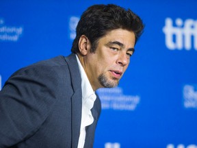 Benicio Del Toro at the end of a presser for the movie "Escobar: Paradise Lost" during the Toronto International Film Festival on Wednesday September 10, 2014. (Ernest Doroszuk/QMI Agency)