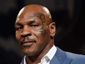 Mike Tyson lost his temper on CP24's Nathan Downer on Wednesday afternoon. (Ethan Miller/Getty Images)