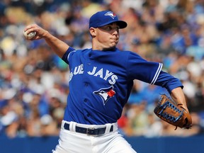 Pitcher Aaron Sanchez has been dominating in a relief role since he made his big-league debut for the Blue Jays July 23. (USA TODAY SPORTS)
