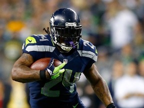 Marshawn Lynch and the Seahawks find themselves atop Randall the Handle's power rankings. (AFP/Getty Images)
