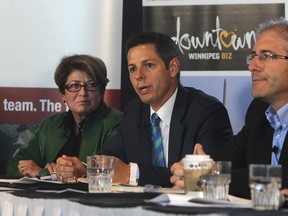 The city's top mayoral candidates debated on Wednesday evening. (KEVIN KING/Winnipeg Sun)