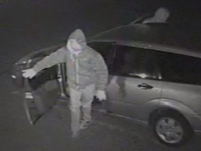 Quinte West OPP released this photograph of the suspects, part of an ongoing break and enter investigation, which was captured by surveillance cameras. — OPP HANDOUT