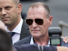 Former England footballer Paul Gascoigne arrives at Stevenage Magistrates Court, north of London, in this 2013 file photo. (AFP)