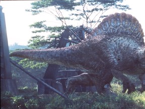 A Spinosaurus hunts its prey in Jurassic Park III. (Universal Studios and Amblin Entertainment)