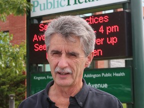 Dave McWilliam, manager of Chronic Disease and Injury Prevention with Kingston, Frontenac, Lennox & Addington Public Health in Kingston on Wednesday September 10 2014. He was speaking on Public Health's latest tobacco compliance statistics. (IAN MACALPINE-KINGSTON WHIG-STANDARD/QMI AGENCY