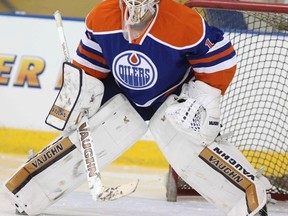 Laurent Brossoit, shown here at an NHL prospecs camp in Toronto in August, was at Oilers rookie medicals Thursday at Rexall Place. (QMI Agency)