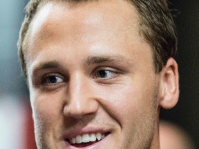 Fredrik Claesson speaks with the media prior to his fitness testing at the 2014 Ottawa Senators Rookie Camp at Canadian Tire Centre on Thursday September 11, 2014. Errol McGihon/Ottawa Sun/QMI Agency