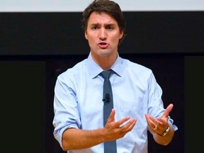 Federal Liberal leader Justin Trudeau speaks to students at Western University in London, Ont., Thursday, September 11, 2014. (Mike Hensen/QMI Agency)