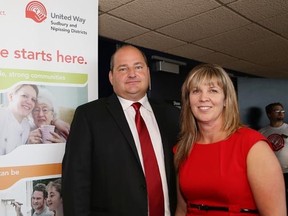 JOHN LAPPA/THE SUDBURY STAR      
Campaign chair Mike Di Brina and campaign vice-chair Lisa Bonin were introduced to the public at the launch of the United Way Sudbury and Nipissing Districts 2014 campaign.