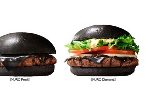 Burger King Japan is offering its Kuro Pearl and Kuro Diamond burgers for a limited time. (Photo courtesy of Burger King Japan)