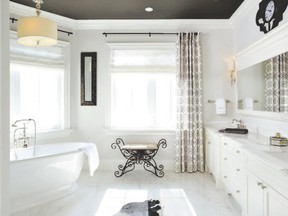 Bathroom ceilings are important, since the first thing you do in a tub is look up, says designer.
