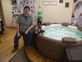 Shawn Stevens was a softtub owner first, and now sells the portable hot tubs out of London?s Mobility 1st showroom. (DEREK RUTTAN, The London Free Press)