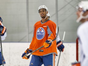 Edmonton Oilers prospect Darnell Nurse, during practice at the 2014 Young Stars Classic Tournament in Penticton, B.C. on Friday September 12, 2014. Al Charest/Calgary Sun/QMI Agency