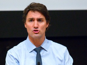 Federal Liberal leader Justin Trudeau speaks to students at Western University in London, Ont. on September 11, 2014. (Mike Hensen/QMI Agency)