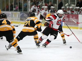 Artur Tyanulin and the Ottawa 67's took on the Kingston Frontenacs in Smiths Falls Friday night. (CHRIS HOFLEY/OTTAWA SUN)