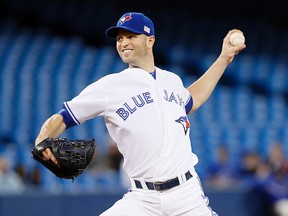 Toronto Blue Jays starting pitcher J.A. Happ throws against the Tampa Bay Rays in the first inning at Rogers Centre on September 12, 2014. (John E. Sokolowski/USA TODAY Sports)