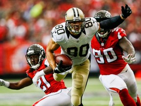 Saints tight end Jimmy Graham says there are no hard feelings between him and QB Drew Brees. (Getty Images/AFP)