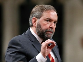 New Democratic Party leader Thomas Mulcair speaks during Question Period in the House of Commons on Parliament Hill in Ottawa June 12, 2014. (REUTERS/Chris Wattie)