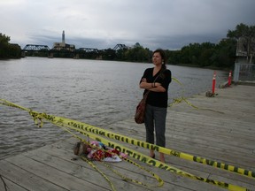 Rebecca Chartrand, seen here at the Alexander Docks near where the body of Tina Fontaine of Sagkeeng First Nations was discovered, is one of the organizers of the group who plans to dredge the Red River on Sunday in search of missing persons.