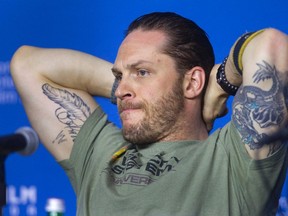 Tom Hardy attends a news conference to promote the film The Drop at the Toronto International Film Festival September 6, 2014. (REUTERS/Fred Thornhill)