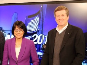 Olivia Chow and John Tory (Michael Peake/Toronto Sun)