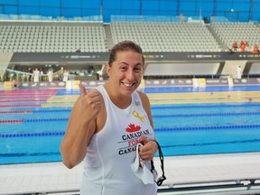 Canada's Renee Bertrand won silver in the women's 50m breaststroke at the 2014 Invictus Games in London.