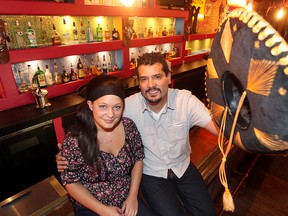 Cook Hayley Klassen (left) and chef/co-owner Diego Rios are seen in Don Pedro's Mexican Kitchen and Cantina in Winnipeg, Man. Thursday September 11, 2014. The restaurant will open next Tuesday.(Brian Donogh/Winnipeg Sun/QMI Agency)