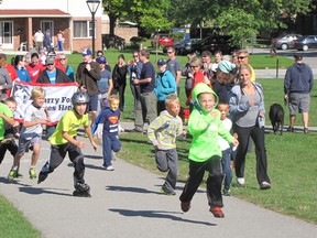 A large number of families and kids helped to boost this year's fundraising total for the Terry Fox Run in Chatham to $15,000. The run was held Sept. 14 at Kingston Park.