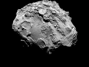 Photo of comet 67P/Churyumov-Gerasimenko by Rosetta�s OSIRIS narrow-angle camera on August 3, 2014. (HANDOUT)