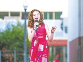 Avery Kadish of Brantford performs in the Rise 2 Fame talent competition at the 2014 Western Fair where she won first prize and $1,500. (Ida Adamowicz/Special to QMI Agency)