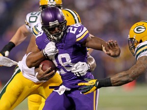 Vikings running back Adrian Peterson.(Brace Hemmelgarn/USA TODAY Sports)