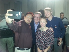 Supporters get a selfie with Mayor Jim Watson during a campaign rally Monday, Sept. 15, 2014.
JON WILLING/OTTAWA SUN/QMI AGENCY