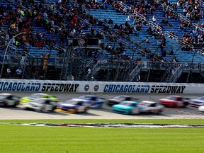 It was fast and furious on Sunday at the MyAFibStory.com 400 at Chicagoland Speedway in Joliet, Ill. (Jerry Markland/Getty Images)