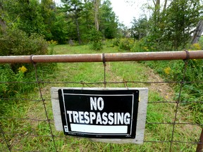 The area along Stafford Line where the bodies of eight Bandidos bikers were left in cars in April of 2006. (MORRIS LAMONT/QMI Agency)