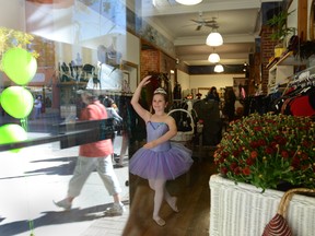 A girl showcases her ballet skills in a downtown Belleville, Ont. shop during the first edition of Belleville Cutlure Days last year. - INTELLIGENCER FILE PHOTO