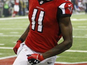 Atlanta Falcons wide receiver Julio Jones celebrates after scoring a touchdown against the San Francisco 49ers. (REUTERS/Gary Hershorn)