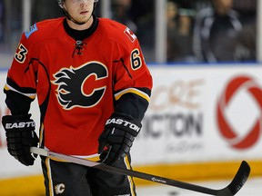 Calgary Flames prospect Sam Bennett plays in a Young Stars Classic Tournament game in Penticton, B.C., on Sept. 13. (Al Charest/QMI Agency)