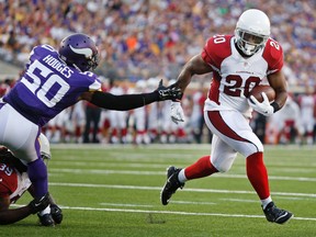 Cardinals running back Jonathan Dwyer has reportedly been arrested in Phoenix and is facing assault allegations. (Bruce Kluckhohn/USA TODAY Sports)