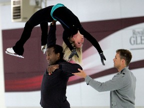 David Pelletier, shown here coaching former NHLer Georges Laraque and Annabelle Langlois for the Battle of the Blades TV show in 2010, grew up wanting to be an NHL hockey player. (Perry Mah, Edmonton Sun)