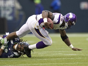 Adrian Peterson has been placed on the NFL’s commissioner’s exempt list. (Getty Images)